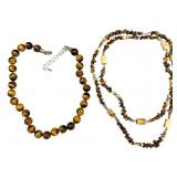 Two Sterling Tigerï¿½s Eye Necklaces