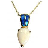 14K Opal Pendant Necklace