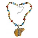 Carolyn Pollack Sterling Jasper Bear Pendant