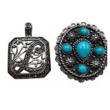 Sterling & Southwestern Style Pendants