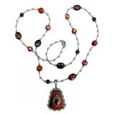 Sterling Necklace with Tigerï¿½s Eye and Jasper
