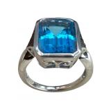 Ostro 925 Royal Blue Topaz Ring