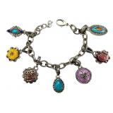Carolyn Pollock Multi-Gemstone Charm Bracelet