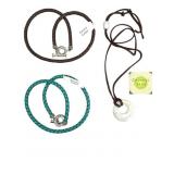 Three Leather Necklaces, 1 Jade Pendant