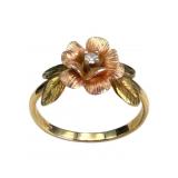 Krementz 14k Diamond Floral Ring, Box