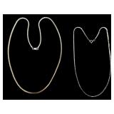 Two Sterling Silver Chains, 16/21 Inches