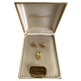 Krementz 14K 3-Piece Diamond Floral Set