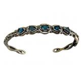 Sterling Blue Topaz Cuff Bracelet