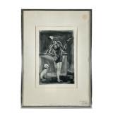 Georges Rouault Clown au Chien' Aquatint