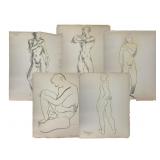 Five Nude Figure Drawings by William H. Ferguson