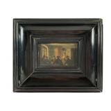 Oil on Board Tavern Scene in Ebonized Frame