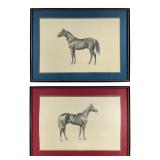 Two Framed Artist Signed Horse Prints