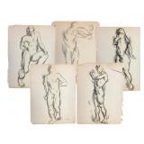 Five Nude Figure Drawings by William H. Ferguson