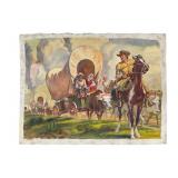 Watercolor Wagon Train' by Allen M. Dean