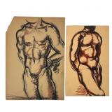 Two Nude Sketches Attributed to William H. Ferguso
