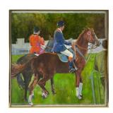 Colorful Equestrian Painting on Canvas