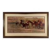 Framed Print of Edgar Degas' Before the Race'