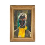 Hans Moller 1952 Mixed Media Portrait