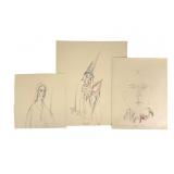 Three Portrait Sketches by W.H. Ferguson