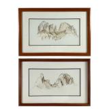 Framed Mountain Print Sketches