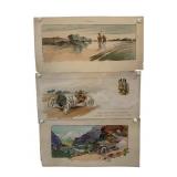 3 Early Automotive Art Prints