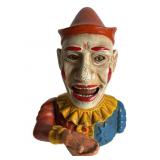Vintage Cast-Iron Clown Coin Bank