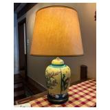 Porcelain Table Lamp with Painted Motifs