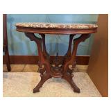Victorian Walnut Marble Top Table