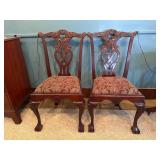 Pair Reproduction Chippendale Chairs