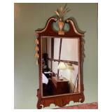 Vintage Mahogany Gilt Decorated Wall Mirror
