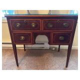 Inlaid Dressing Table with Glass Top