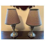 Pair Pewter Table Lights