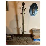 Brass-Plated Standing Coat Rack
