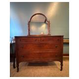 Depression-Era Dresser With Mirror
