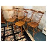 Six Duckloe Bamboo Windsor Chairs