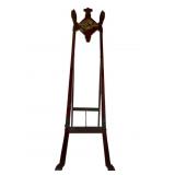 Small Antique Wooden Easel with Ornate Crest