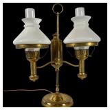 Victorian Electrified Double Oil Lamp
