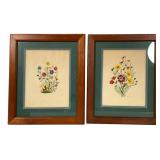 Two A. M. Scocco Floral Watercolor Paintings