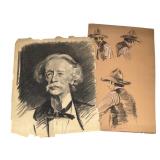 Two Frederick Sands Brunner Sketch Set