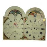 Two JoAnn Schock Hand-Painted Clock Face Illustrat