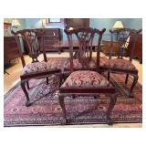 Four Chippendale-Style Dining Chairs