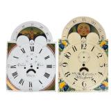 Two JoAnn Schock Handpainted Clock Face Artwork