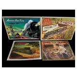 Four Lionel Tin Train Displays