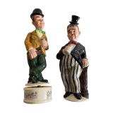 Ceramic Laurel and Hardy Decanters
