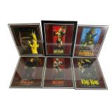 Six Framed Universal Horror Aurora Model Prints