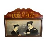 Wooden Painted Laurel and Hardy Display Sign