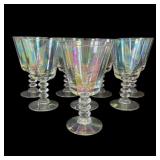 8 Iridescent Glass Goblets