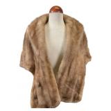 Vintage Light Brown Mink Fur Shrug