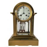 Brass Crystal Regulator Clock by J.E. Caldwell