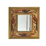 Hand Painted Mirror with Bird Motif